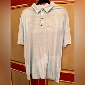 FootJoy Sea Island Golf Shirt. Mint/Pink Stripes. XL. Like new.